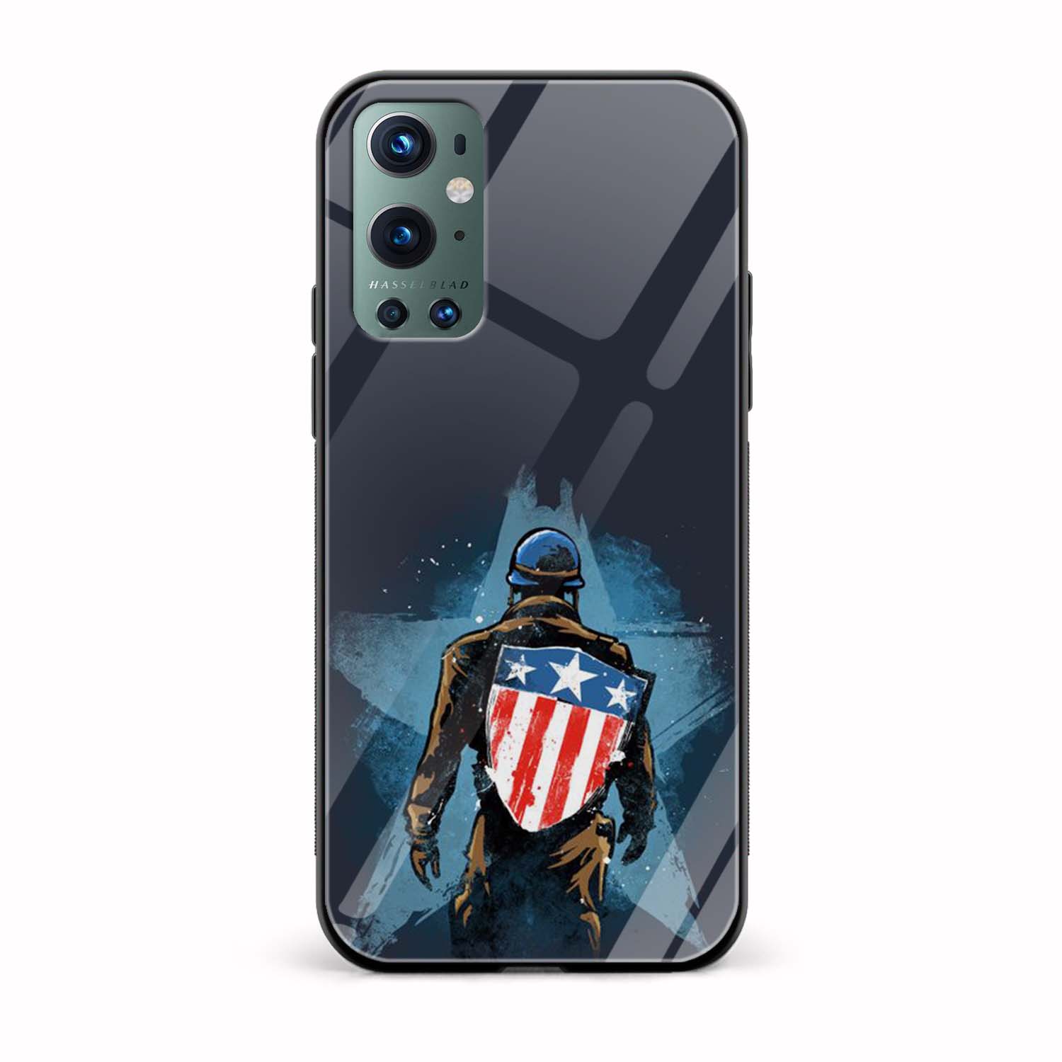 Captain America Printed Glass Back Phone Case Captain America Printed Glass Back Phone Case - Image 1
