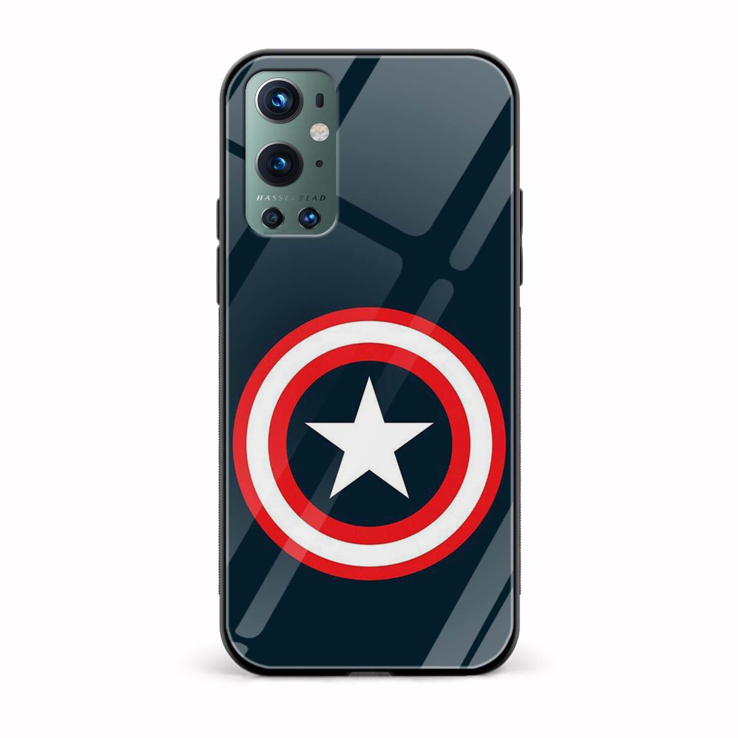 Captain America Printed Glass Back Phone Case Captain America Printed Glass Back Phone Case - Image 1