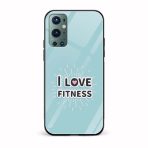 I Love Fitness Printed Glass Back Phone Case