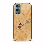 Shinchan Printed Glass Back Phone Case