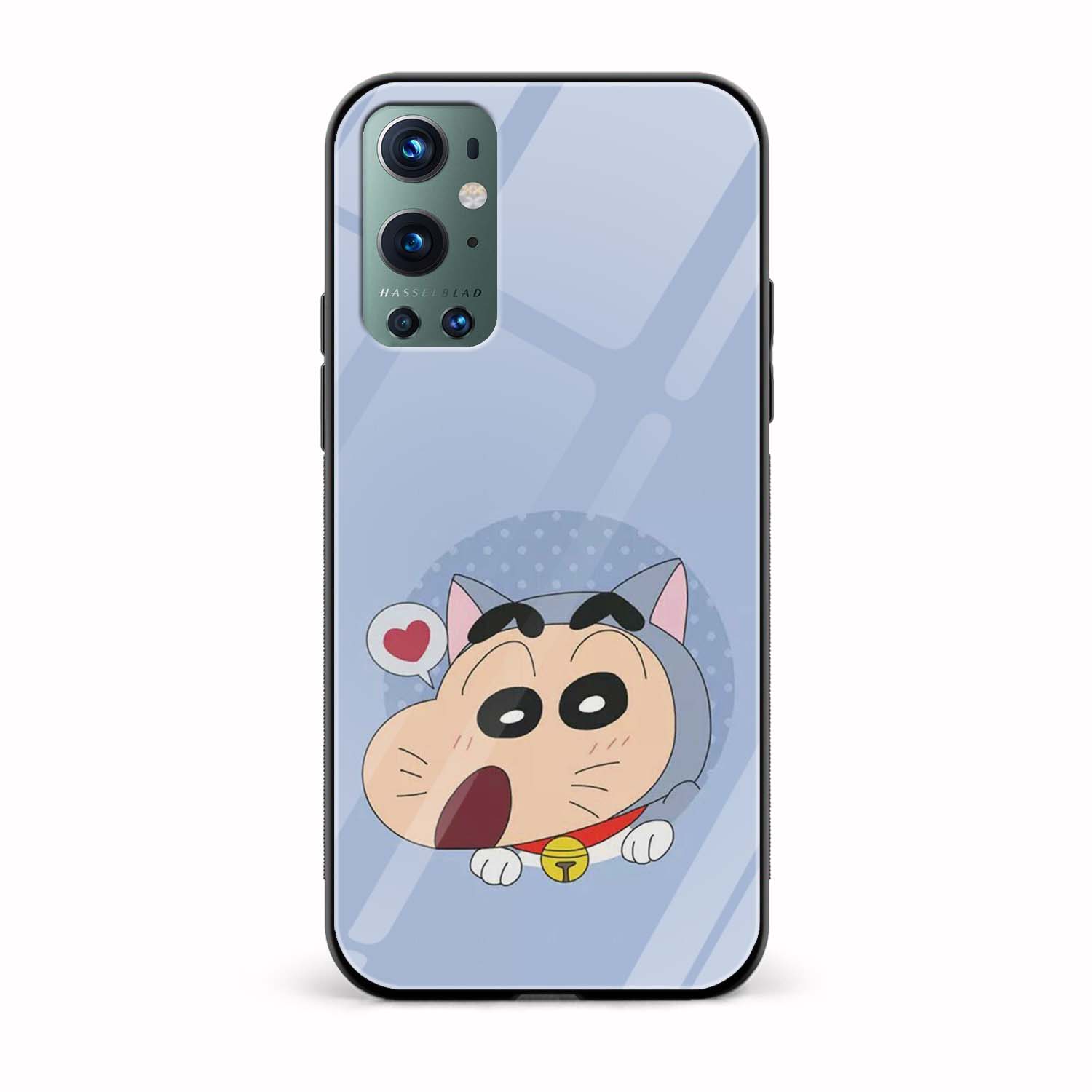 Shinchan Printed Glass Back Phone Case Shinchan Printed Glass Back Phone Case - Image 1