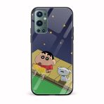 Shinchan Printed Glass Back Phone Case