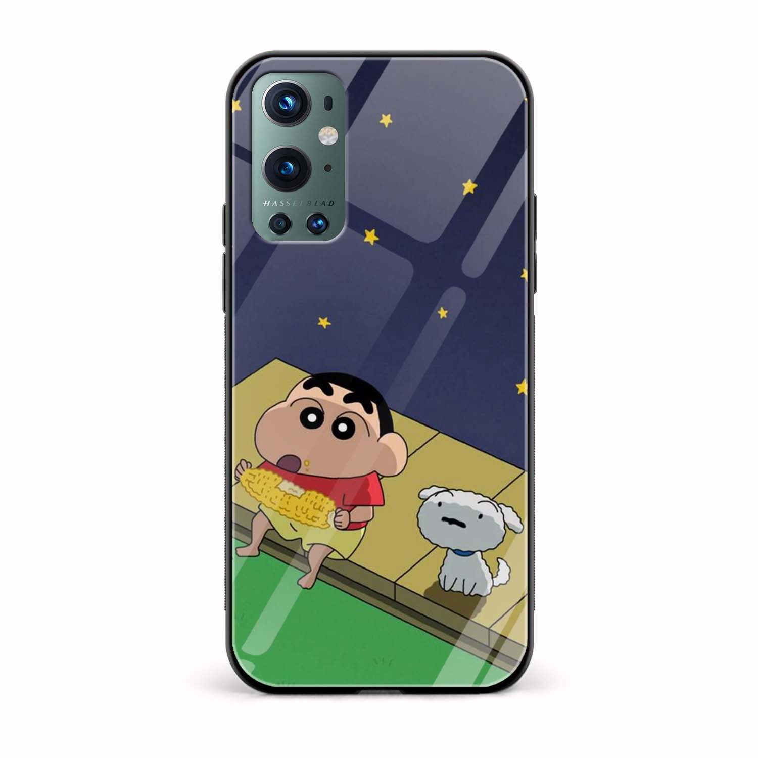 Shinchan Printed Glass Back Phone Case Shinchan Printed Glass Back Phone Case - Image 1