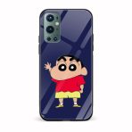 Shinchan Printed Glass Back Phone Case