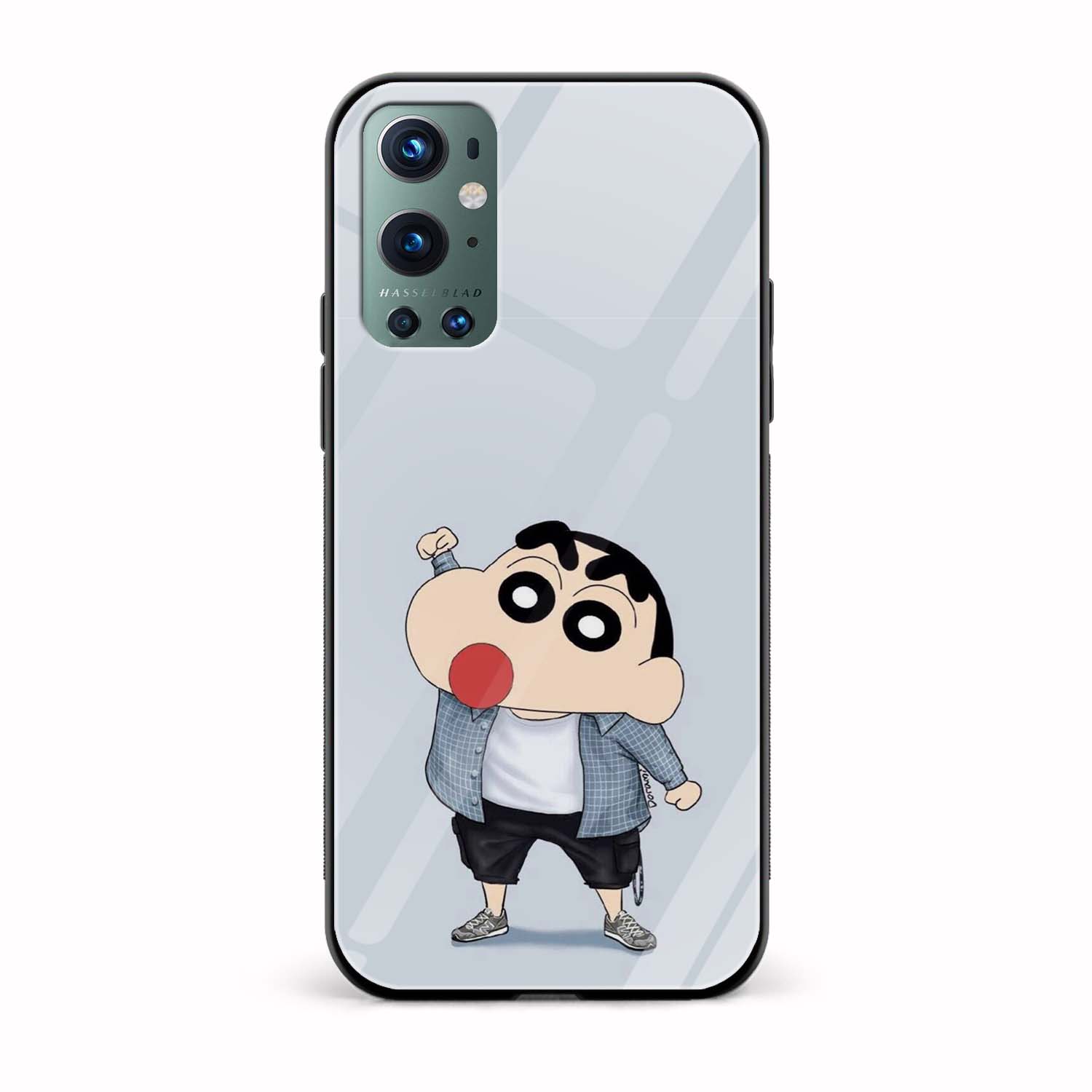 Shinchan Printed Glass Back Phone Case Shinchan Printed Glass Back Phone Case - Image 1