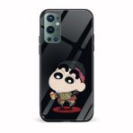 Shinchan Printed Glass Back Phone Case