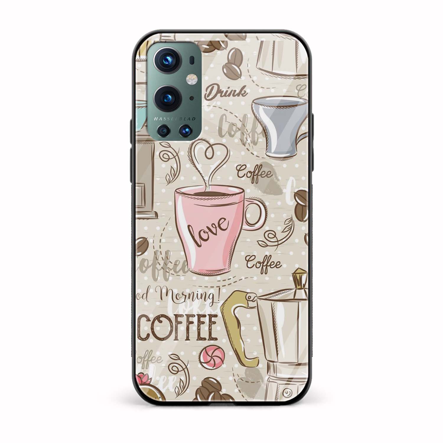 Coffee Love Printed Glass Back Phone Case Coffee Love Printed Glass Back Phone Case - Image 1