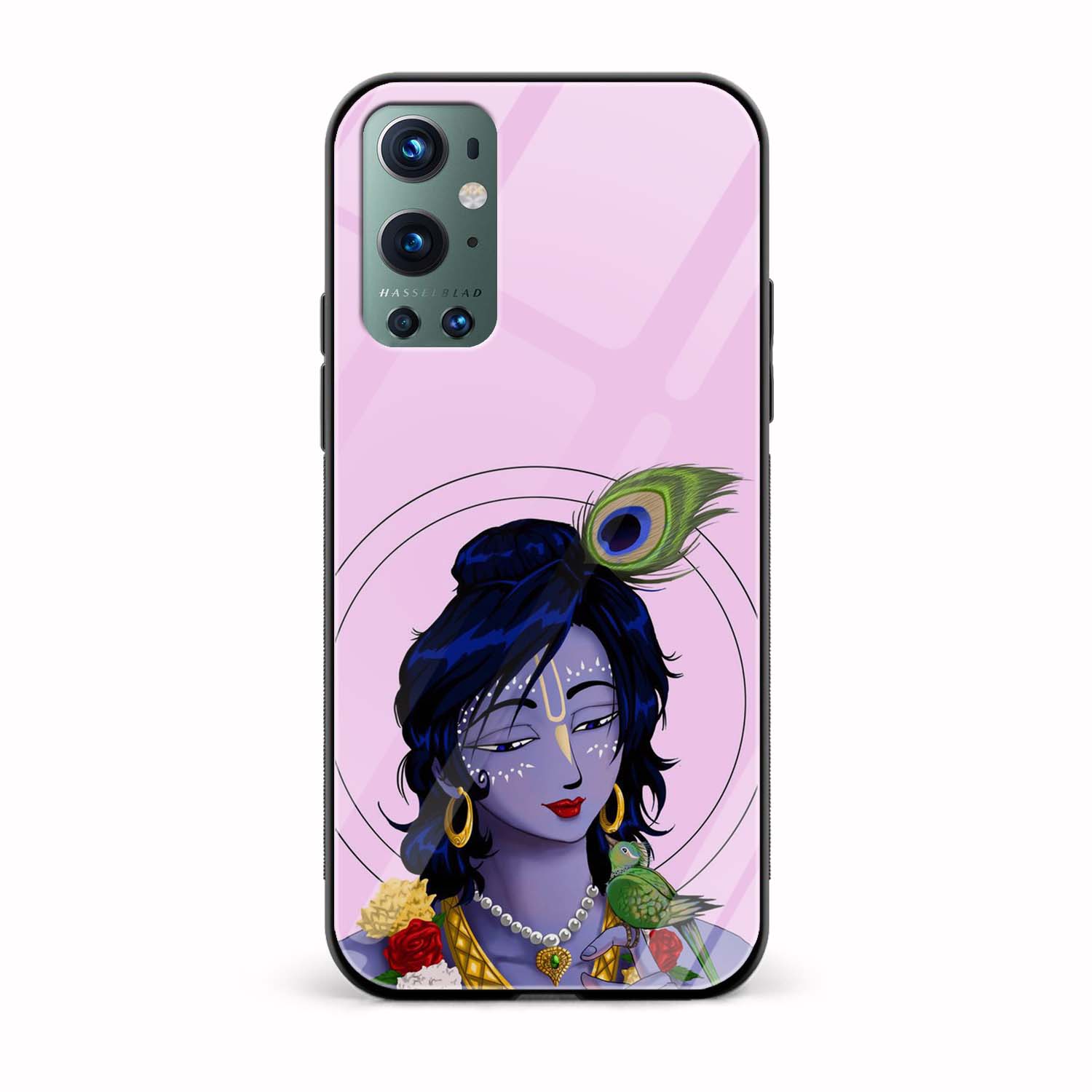 Lord Krishna Printed Glass Back Phone Case Lord Krishna Printed Glass Back Phone Case - Image 1