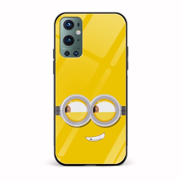 Minion Printed Glass Back Phone Case