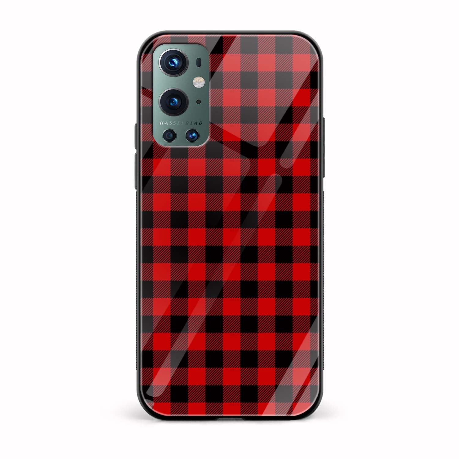 Checks Printed Glass Back Phone Case Checks Printed Glass Back Phone Case - Image 1
