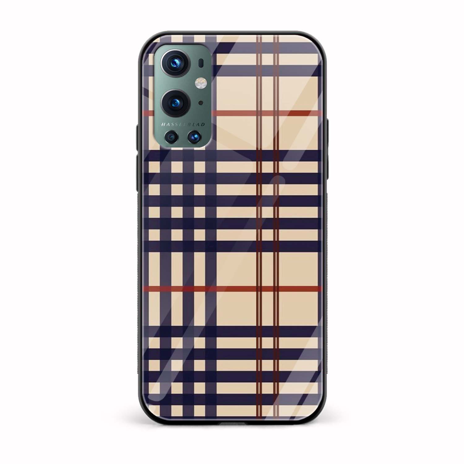 Checks Printed Glass Back Phone Case Checks Printed Glass Back Phone Case - Image 1