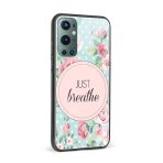 Typography - Just Breathe Printed Glass Back Phone Case - Image 2