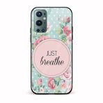 Typography - Just Breathe Printed Glass Back Phone Case