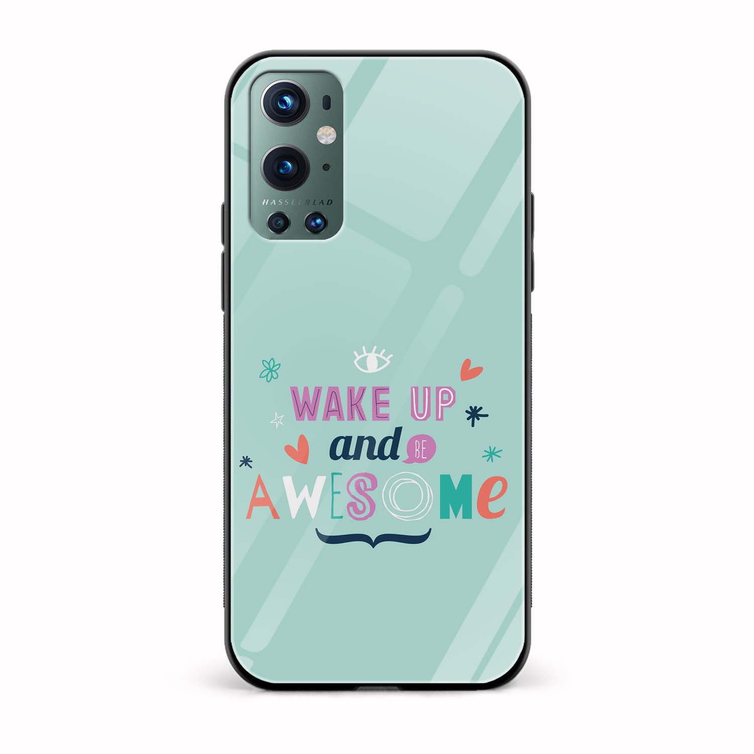Typography - Wake Up And Be Awesome Printed Glass Back Phone Case Typography - Wake Up And Be Awesome Printed Glass Back Phone Case - Image 1