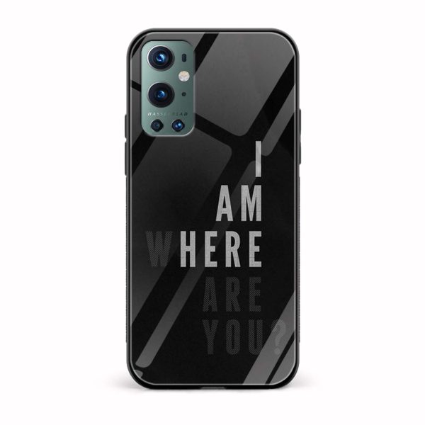 Typography - I Am Here Printed Glass Back Phone Case