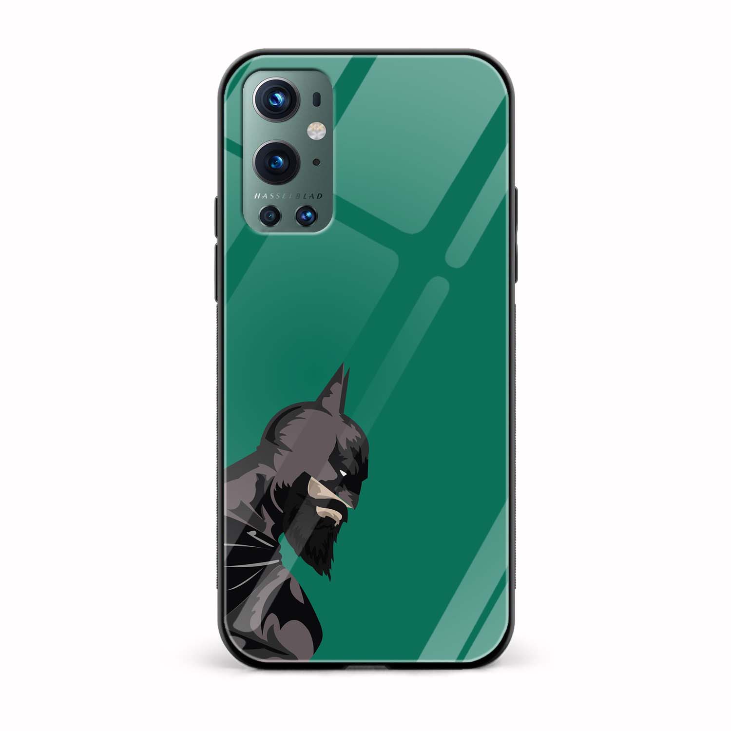 Batman with Beard Printed Glass Back Phone Case Batman with Beard Printed Glass Back Phone Case - Image 1