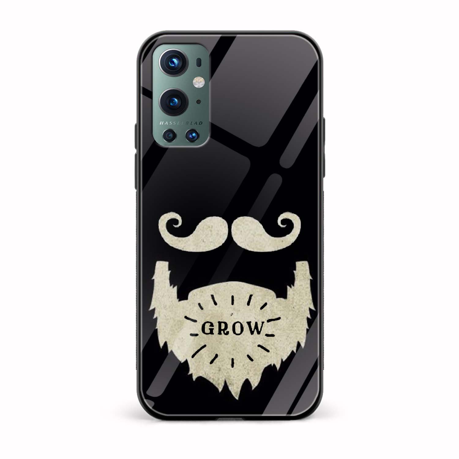 Moustache and Beard Printed Glass Back Phone Case Moustache and Beard Printed Glass Back Phone Case - Image 1