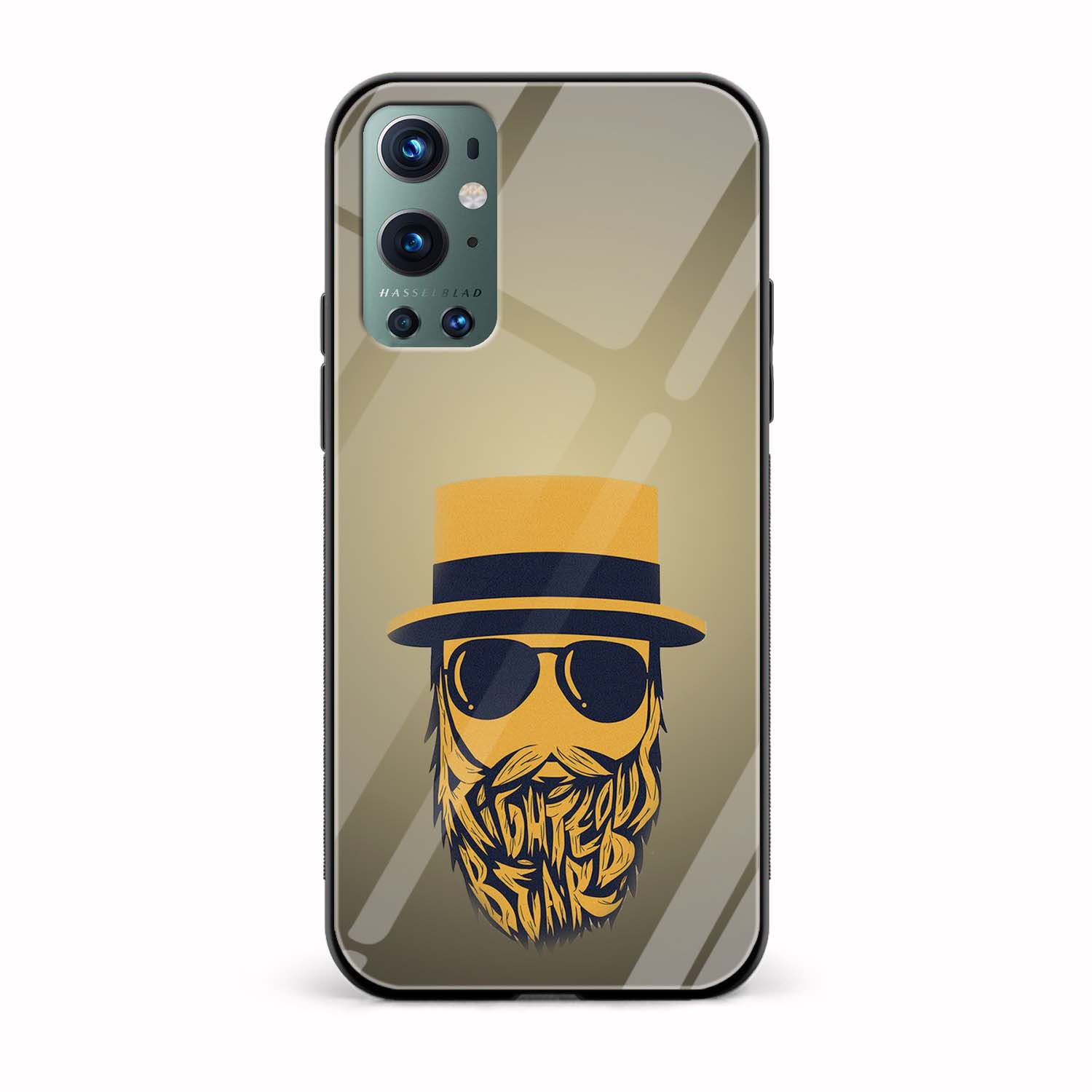 Moustache and Beard Printed Glass Back Phone Case Moustache and Beard Printed Glass Back Phone Case - Image 1