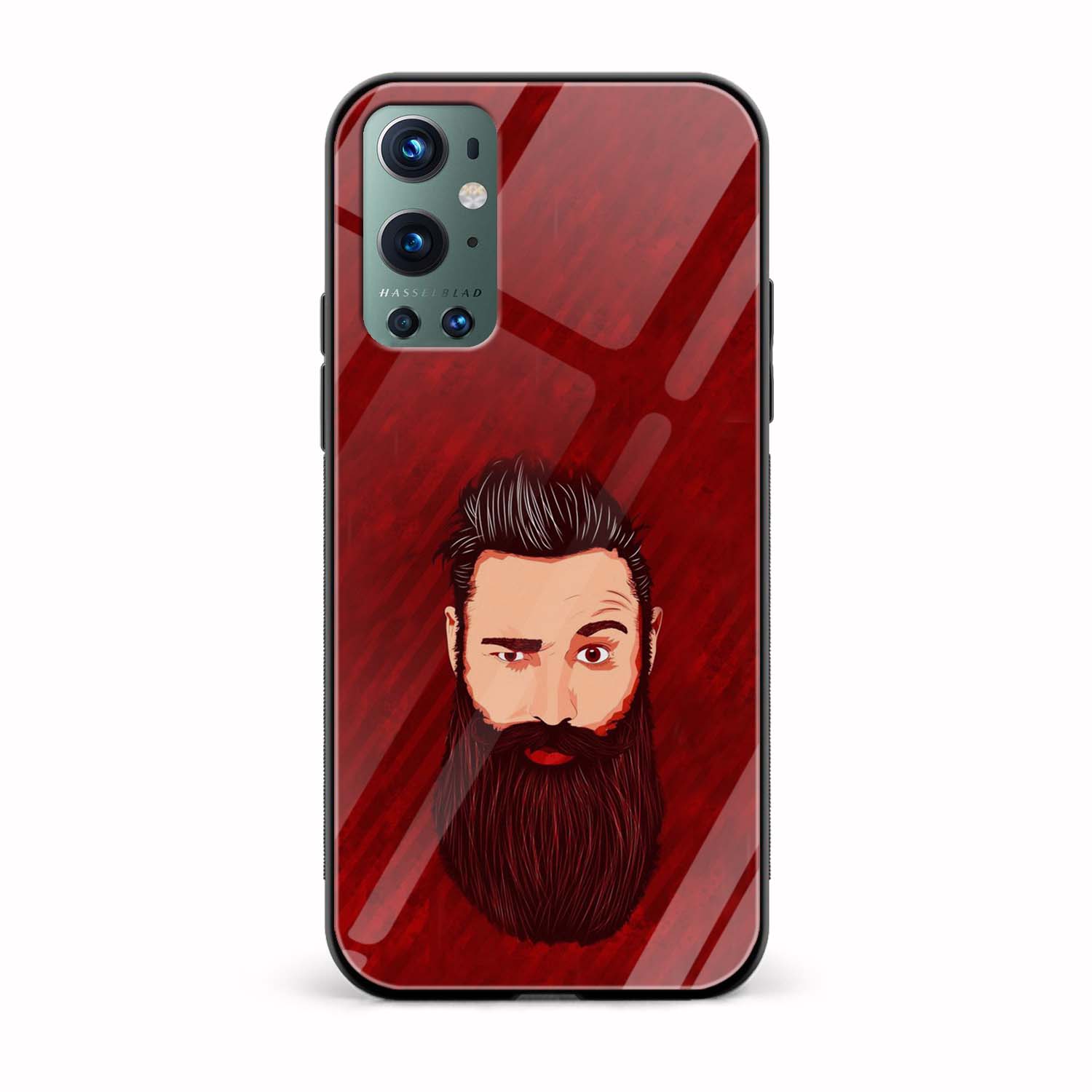 Moustache and Beard Printed Glass Back Phone Case Moustache and Beard Printed Glass Back Phone Case - Image 1