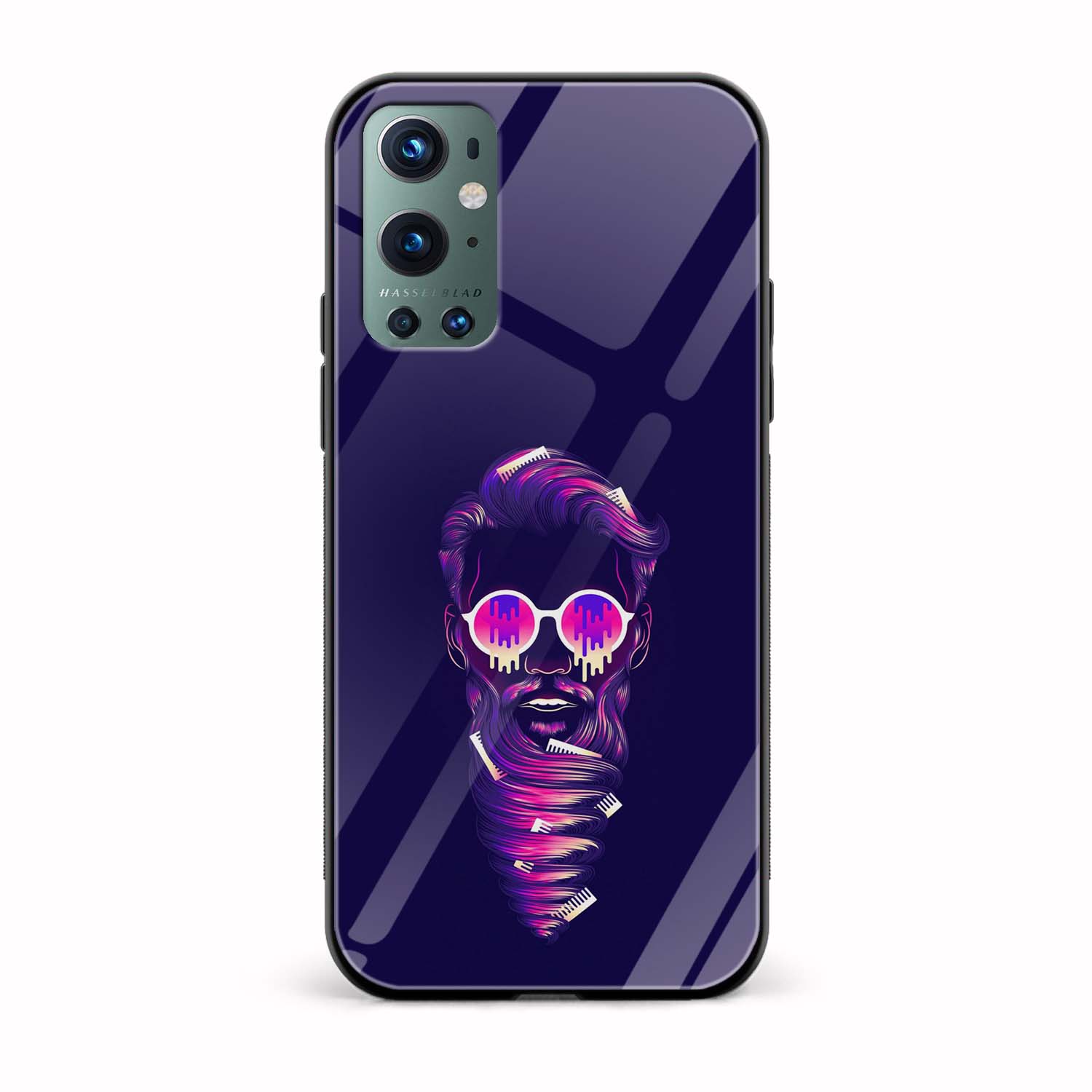 Moustache and Beard Printed Glass Back Phone Case Moustache and Beard Printed Glass Back Phone Case - Image 1