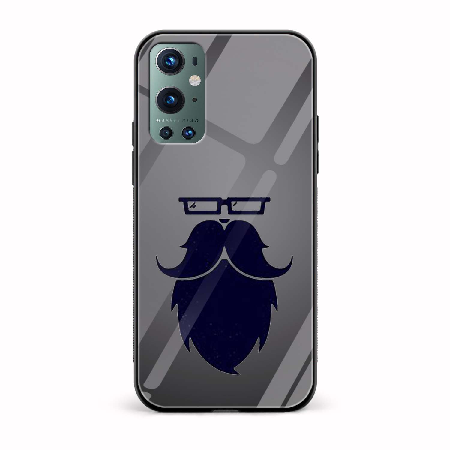 Moustache and Beard Printed Glass Back Phone Case Moustache and Beard Printed Glass Back Phone Case - Image 1
