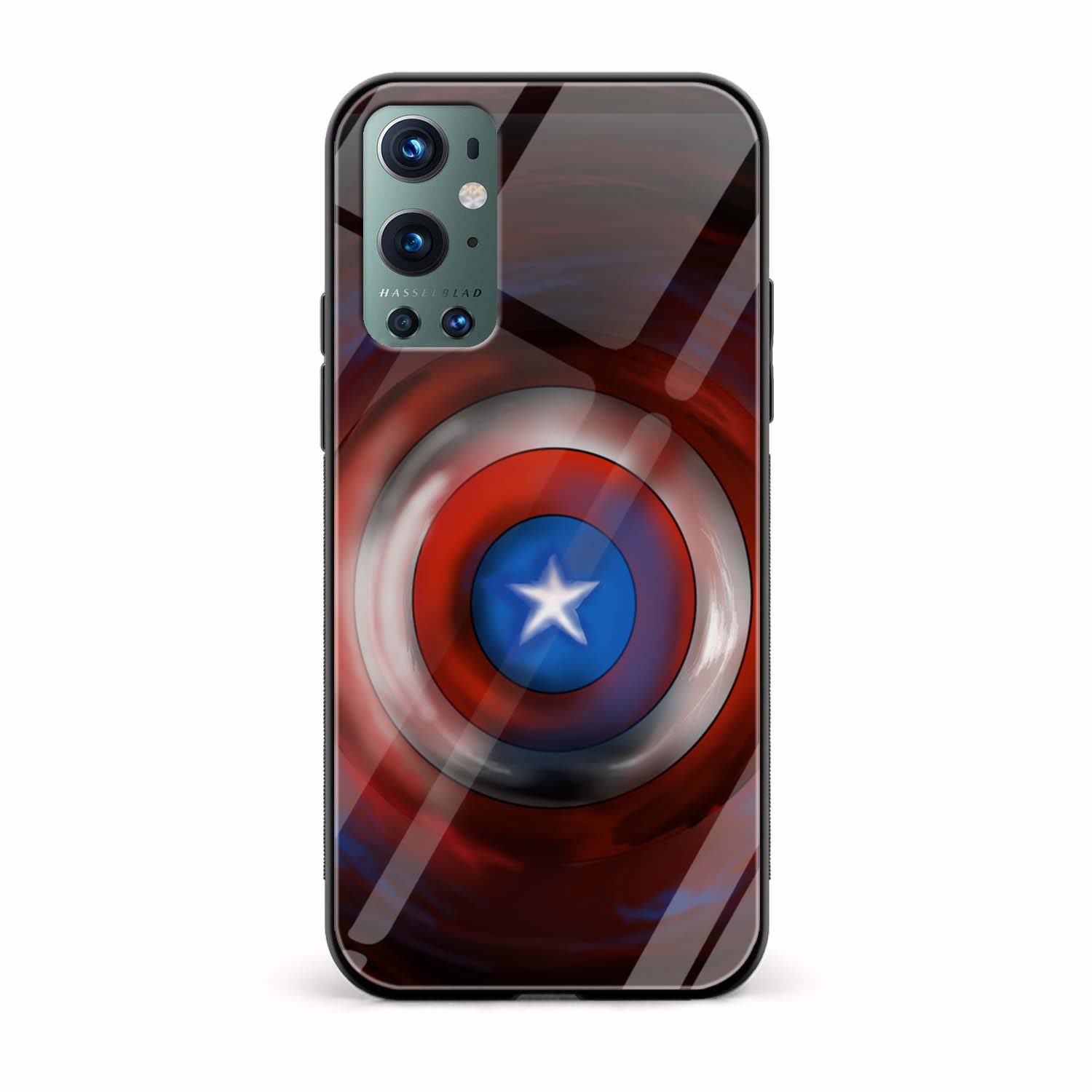 Captain America - Shield Printed Glass Back Phone Case Captain America - Shield Printed Glass Back Phone Case - Image 1