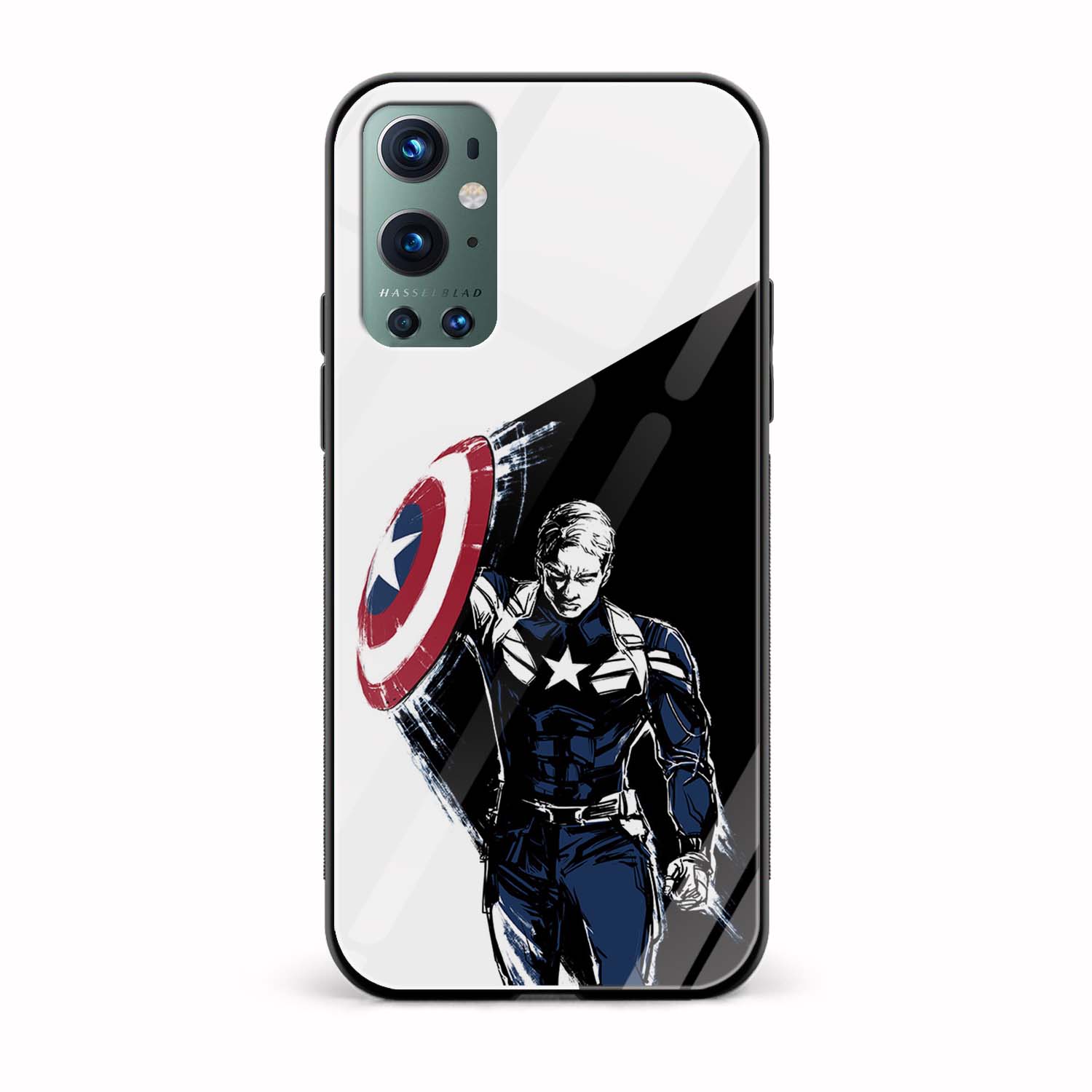 Captain America Printed Glass Back Phone Case Captain America Printed Glass Back Phone Case - Image 1