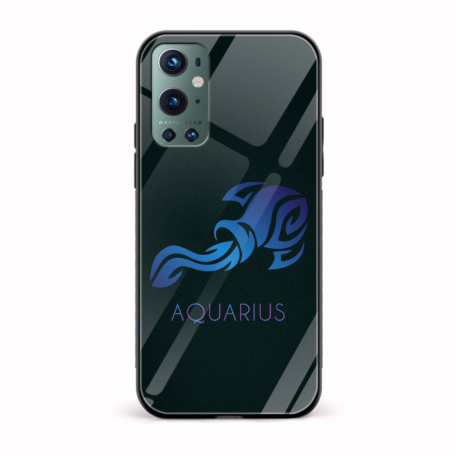 Zodiac Sign-AQUARIUS Printed Glass Back Phone Case Zodiac Sign-AQUARIUS Printed Glass Back Phone Case - Image 1