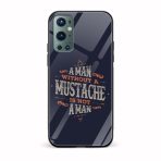 A Man Without A Mustache Is Not A Man Printed Glass Back Phone Case