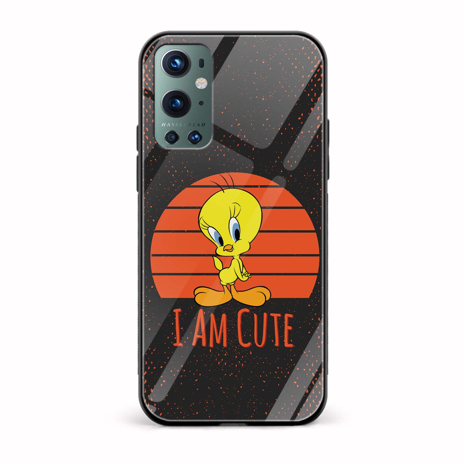 Tweety-I am Cute Printed Glass Back Phone Case Tweety-I am Cute Printed Glass Back Phone Case - Image 1