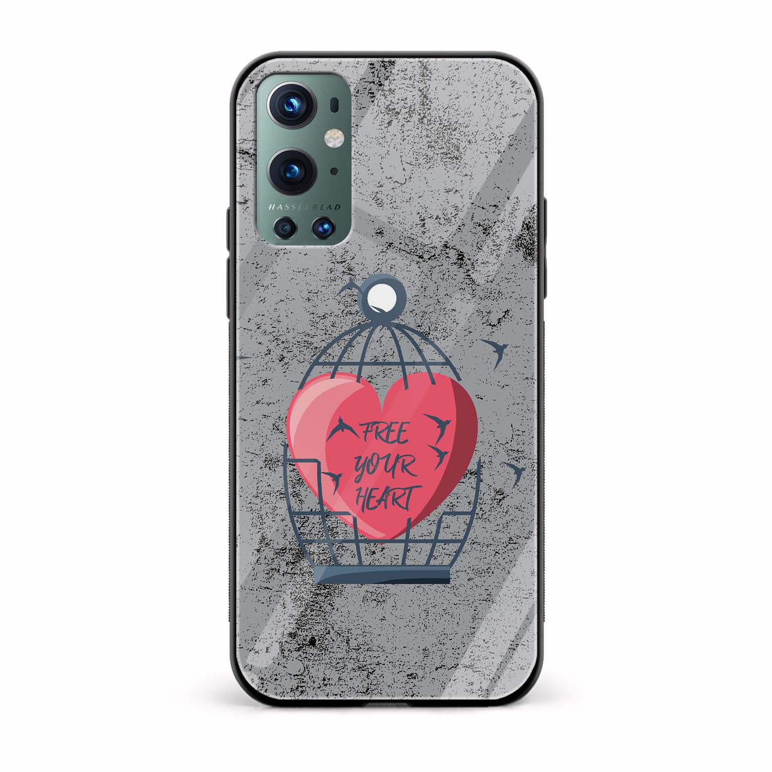 Free Your Heart Printed Glass Back Phone Case Free Your Heart Printed Glass Back Phone Case - Image 1