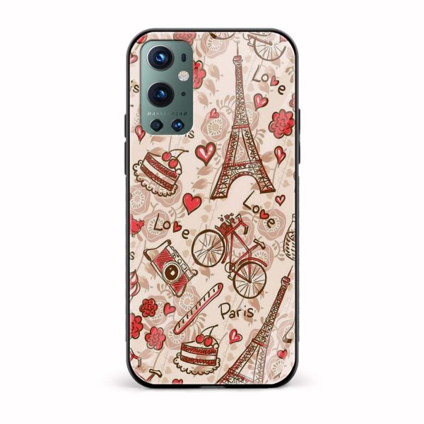 Paris Love Printed Glass Back Phone Case