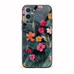 Floral Printed Glass Back Phone Case