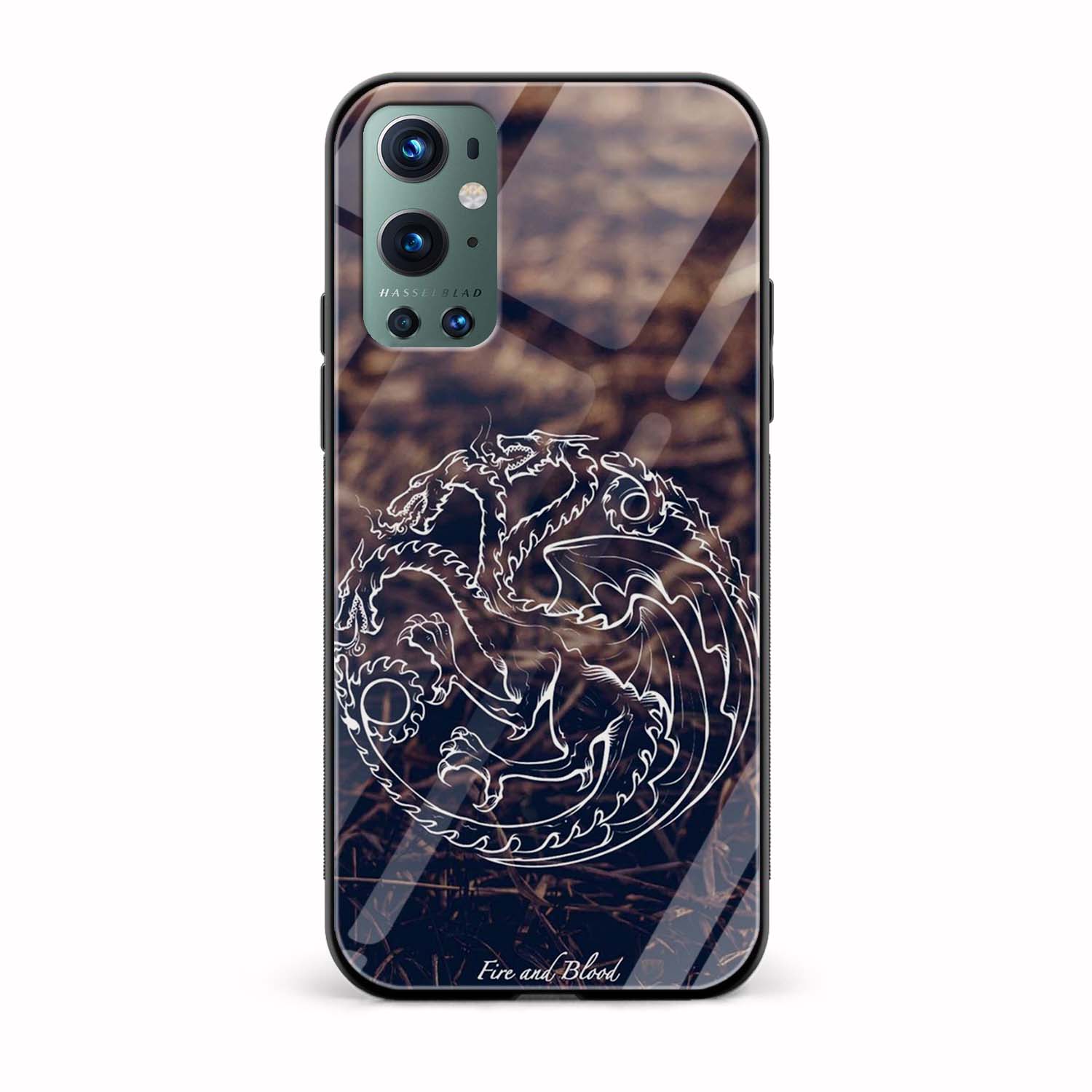 Fire And Blood Printed Glass Back Phone Case Fire And Blood Printed Glass Back Phone Case - Image 1