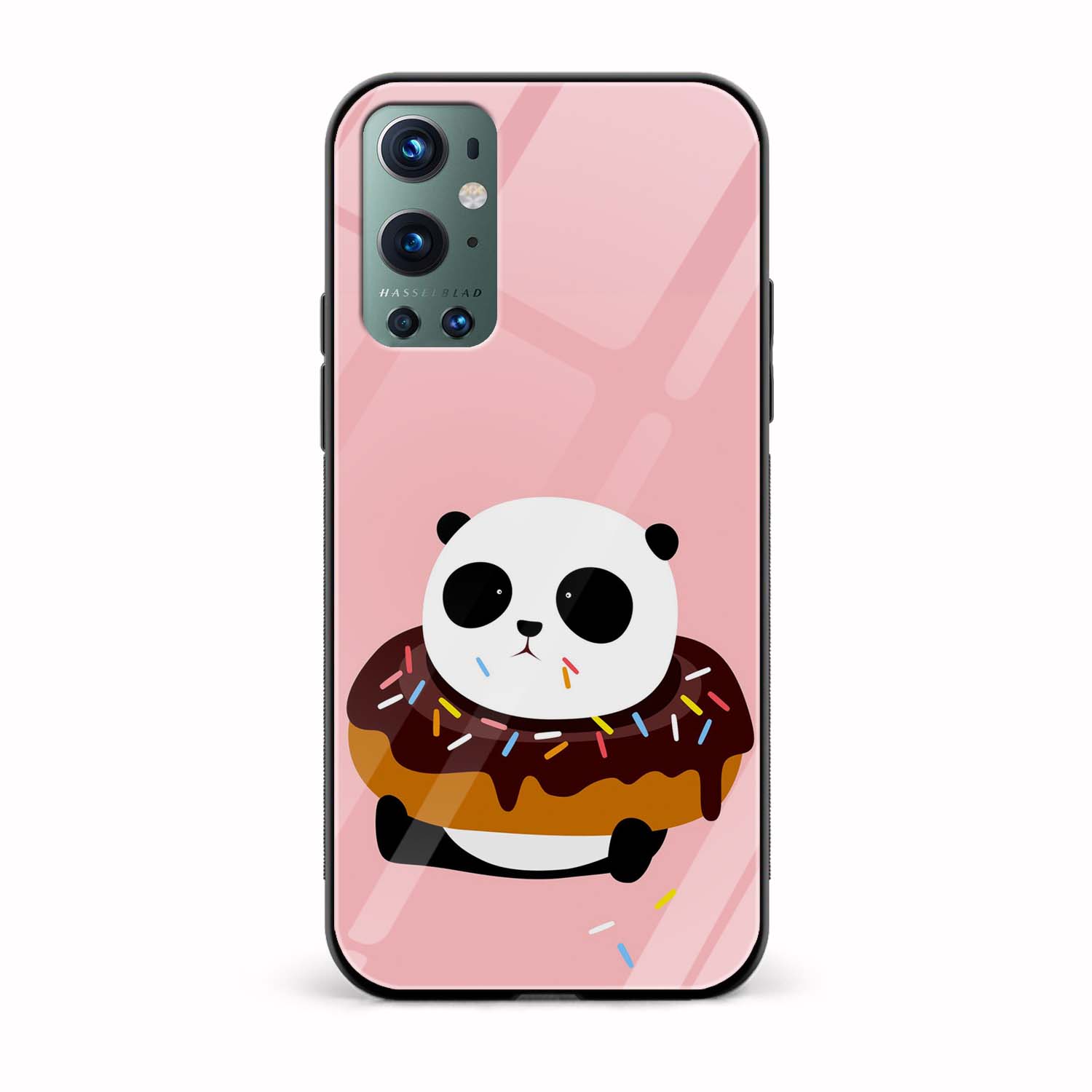 Panda Donut Printed Glass Back Phone Case Panda Donut Printed Glass Back Phone Case - Image 1