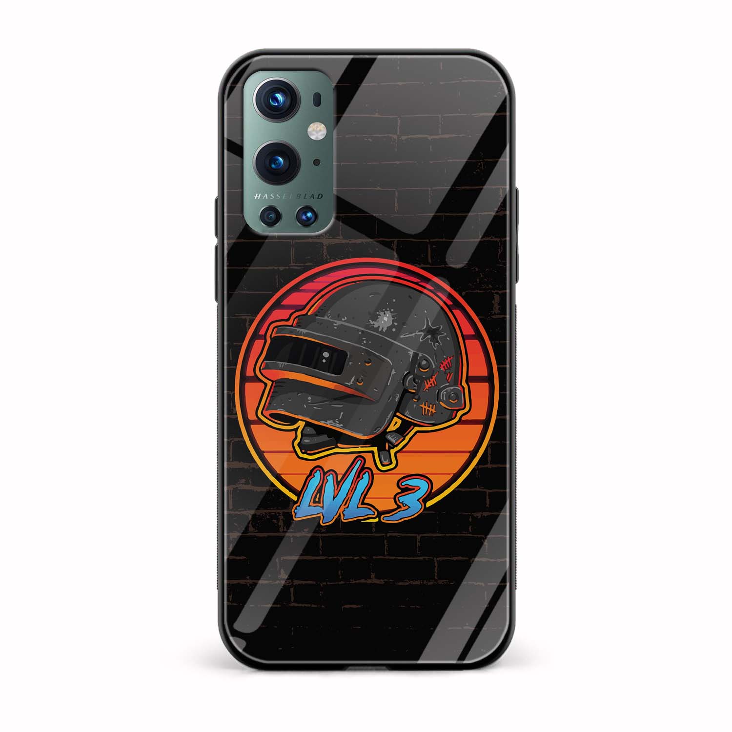 Level 3 Helmet Printed Glass Back Phone Case Level 3 Helmet Printed Glass Back Phone Case - Image 1