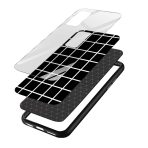 Black And White Checks Printed Glass Back Phone Case - Image 3