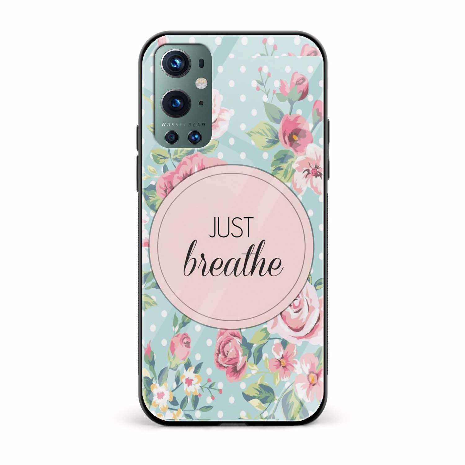 Just Breathe Printed Glass Back Phone Case Just Breathe Printed Glass Back Phone Case - Image 1