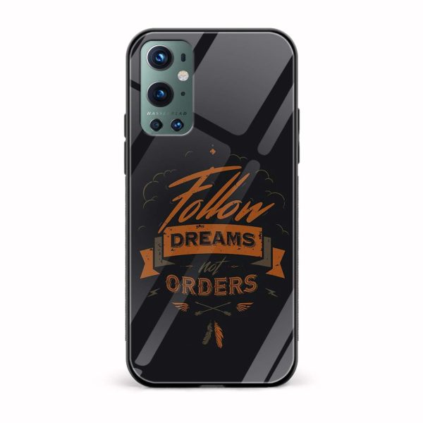 Follow Dreams Not Orders Printed Glass Back Phone Case