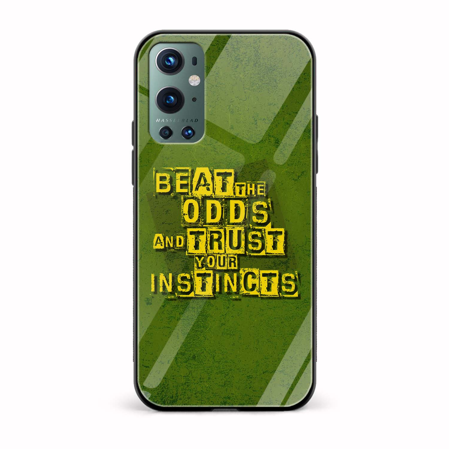 Beat tTe Odds And Trust Your Instincts Printed Glass Back Phone Case Beat tTe Odds And Trust Your Instincts Printed Glass Back Phone Case - Image 1