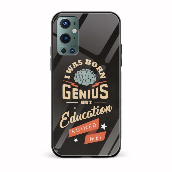 I was Born Genius Printed Glass Back Phone Case