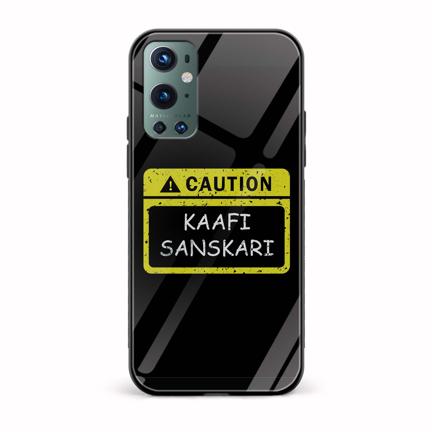 CAUTION Kaafi Sanskari Printed Glass Back Phone Case CAUTION Kaafi Sanskari Printed Glass Back Phone Case - Image 1