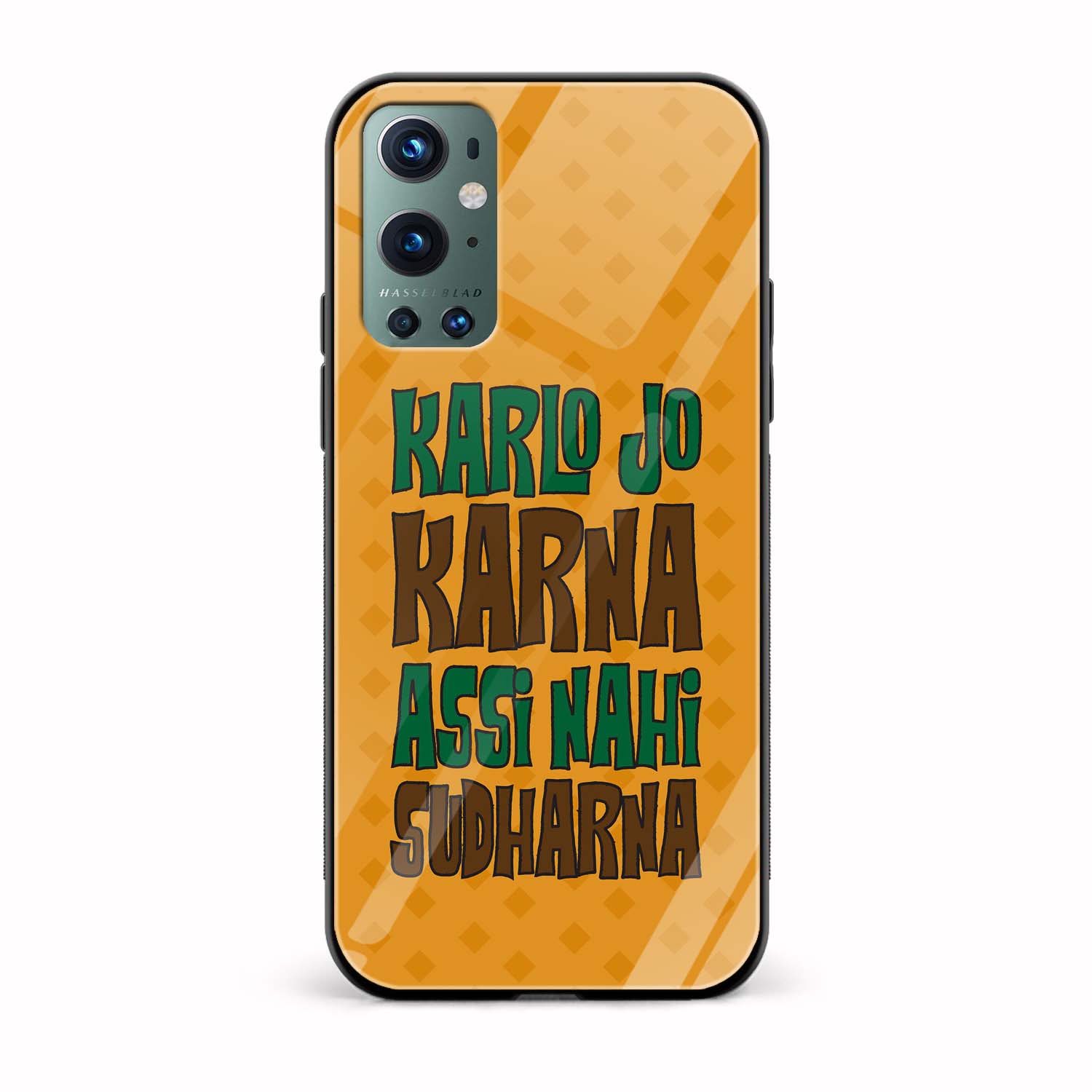 Karlo Jo Karna Assi Nahi Sudharana Printed Glass Back Phone Case Karlo Jo Karna Assi Nahi Sudharana Printed Glass Back Phone Case - Image 1