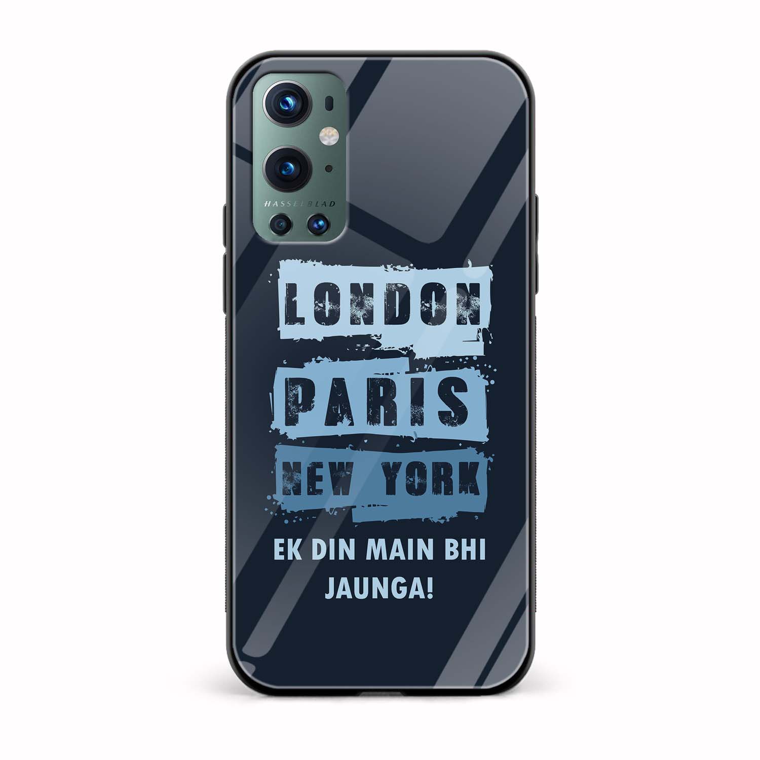London Paris NewYork EK Din Main Bhi Jaunga Printed Glass Back Phone Case London Paris NewYork EK Din Main Bhi Jaunga Printed Glass Back Phone Case - Image 1