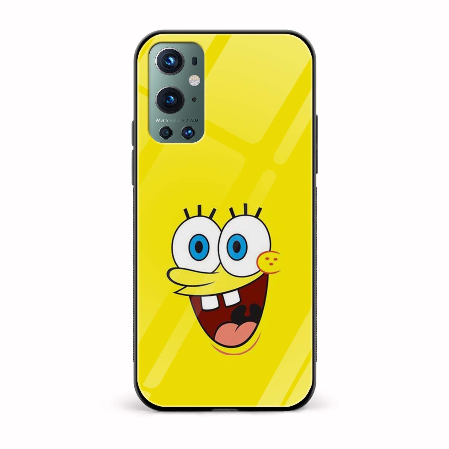 Yellow SpongeBob Glass Back Phone Case Yellow SpongeBob Glass Back Phone Case - Image 1