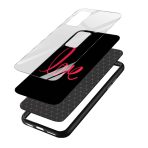 Love -Black  Glass Back Phone Case - Image 3