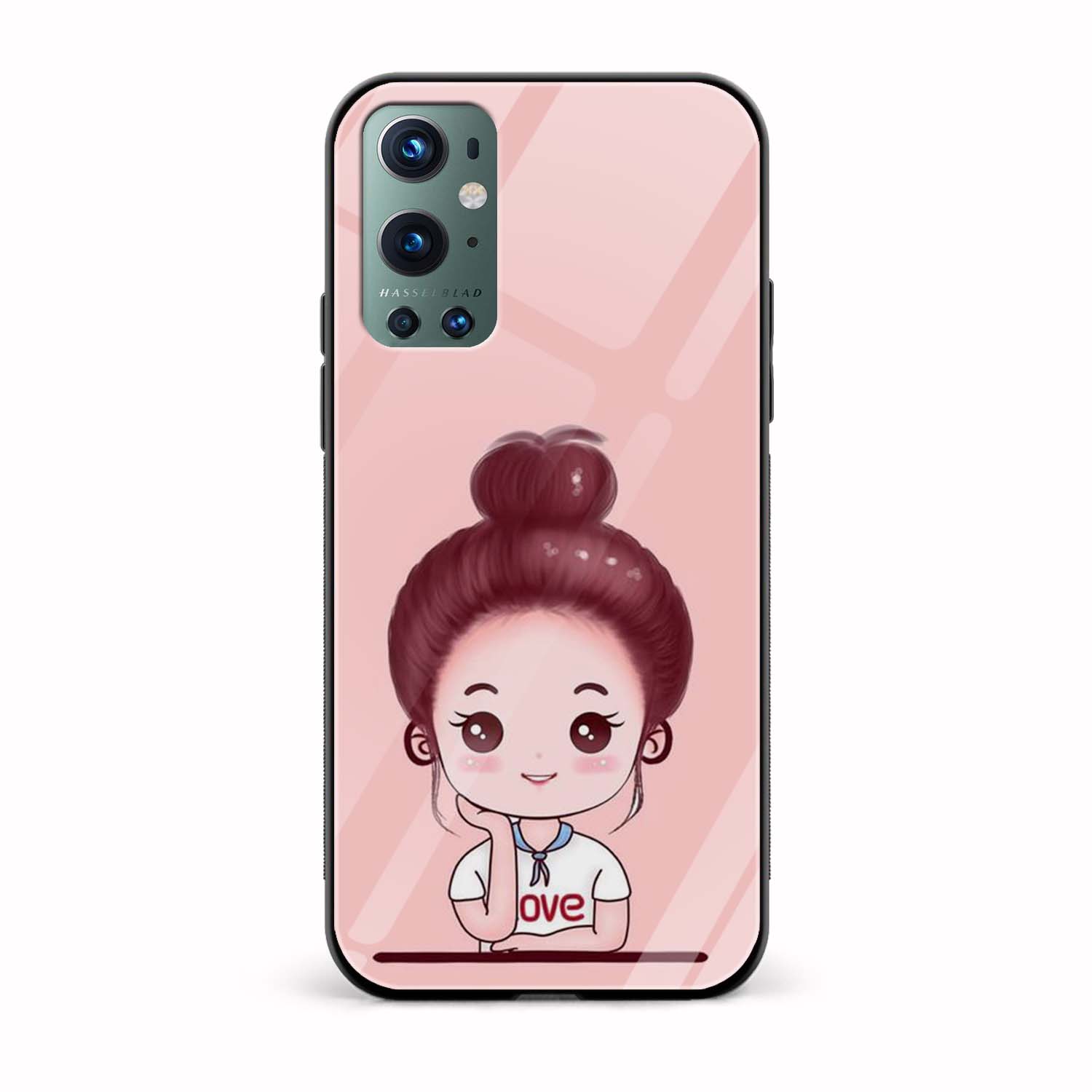 Pink Girl Glass Back Phone Case Pink Girl Glass Back Phone Case - Image 1