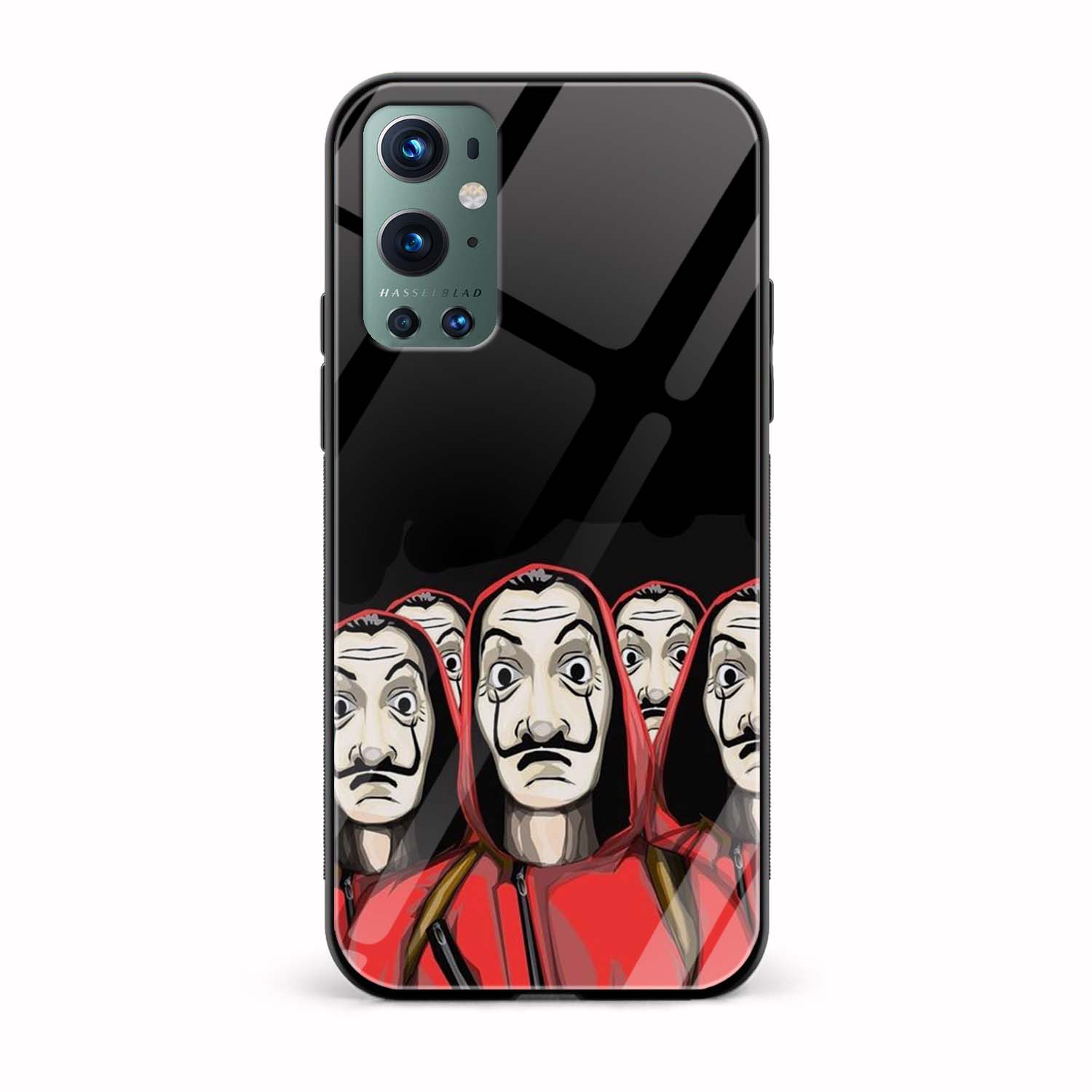 Money Heist Masks Glass Back Phone Case Money Heist Masks Glass Back Phone Case - Image 1