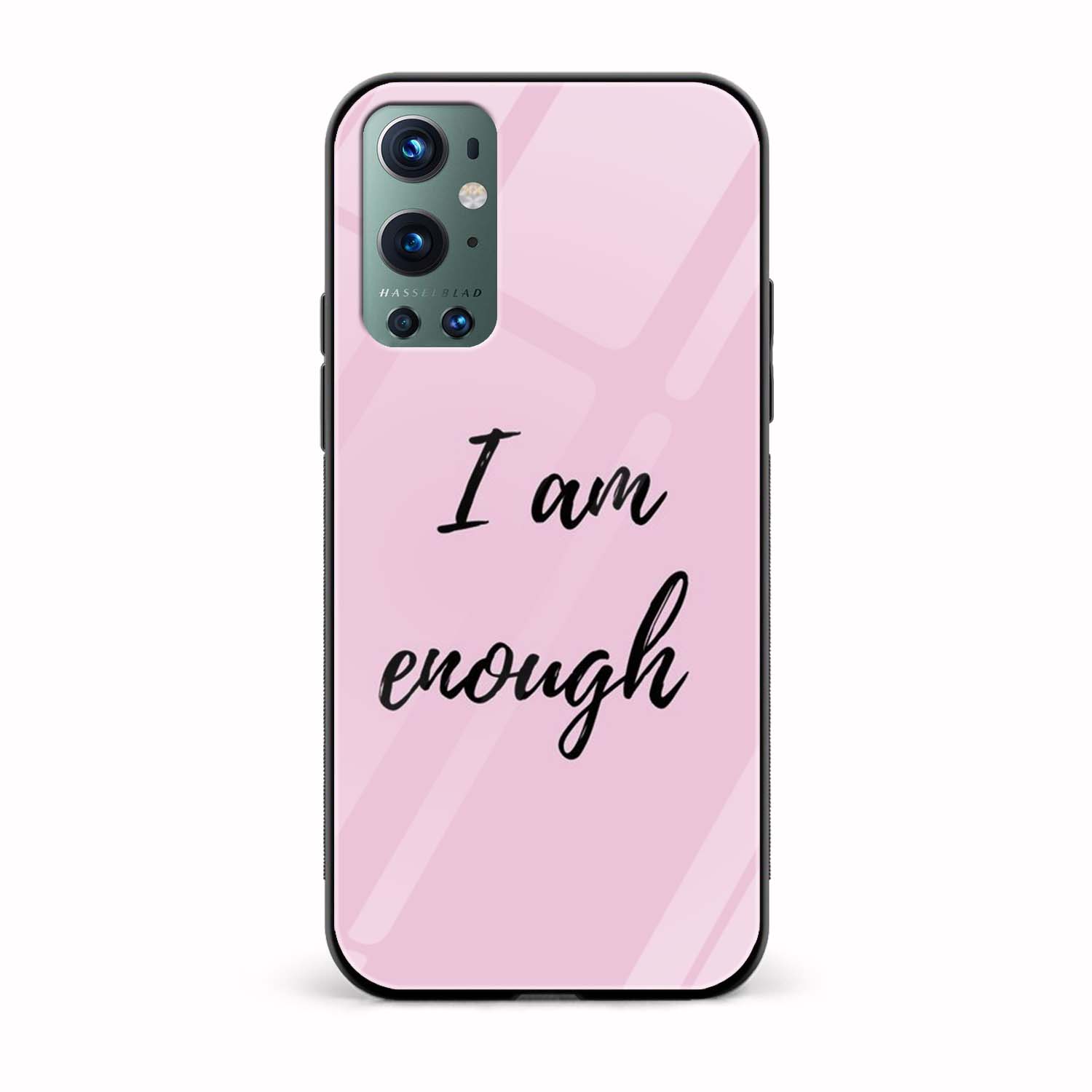 I am Enough Glass Back Phone Case I am Enough Glass Back Phone Case - Image 1