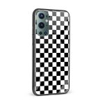 Black and White Checks  Glass Back Phone Case - Image 2
